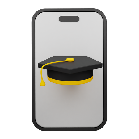 Graduação on-line  3D Icon