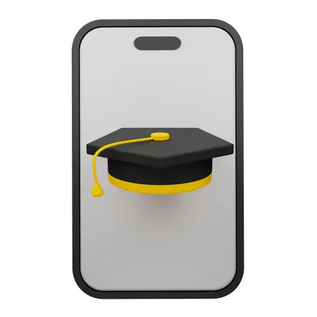 Graduação on-line  3D Icon