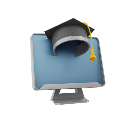 Graduação on-line  3D Icon