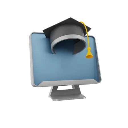 Graduação on-line  3D Icon