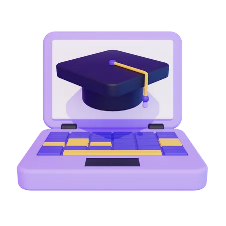 Graduação on-line  3D Icon