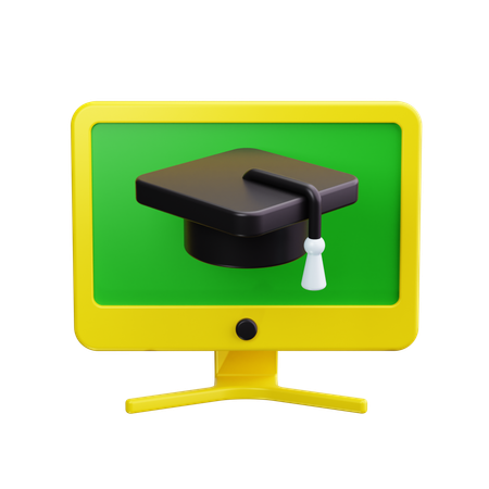 Graduação on-line  3D Icon