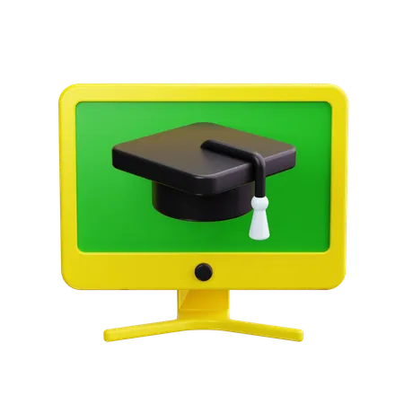 Graduação on-line  3D Icon