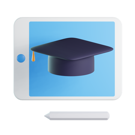 Graduação on-line  3D Icon