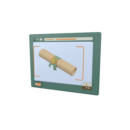Graduação on-line  3D Icon