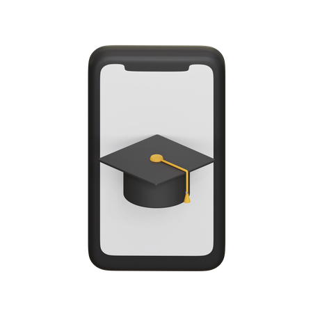 Graduação on-line  3D Icon