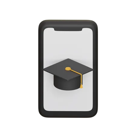 Graduação on-line  3D Icon