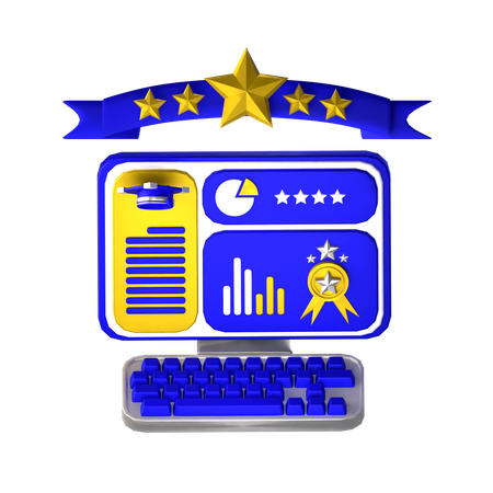 Graduação on-line  3D Icon