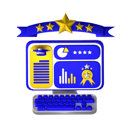 Graduação on-line  3D Icon