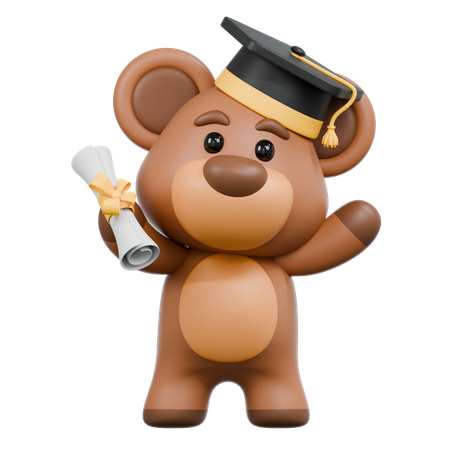 Graduación del oso  3D Illustration