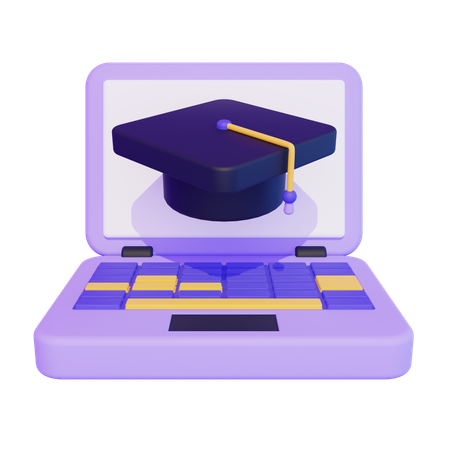 Graduación en línea  3D Icon