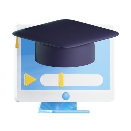 Graduación en línea  3D Icon