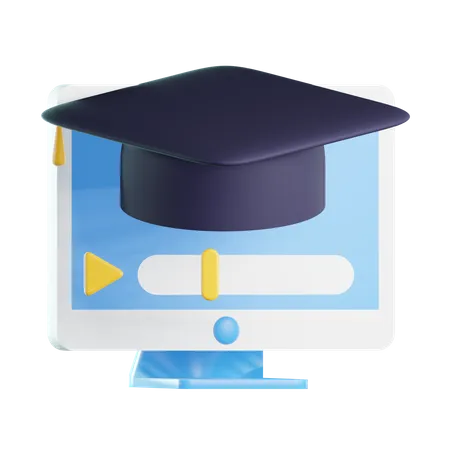 Graduación en línea  3D Icon