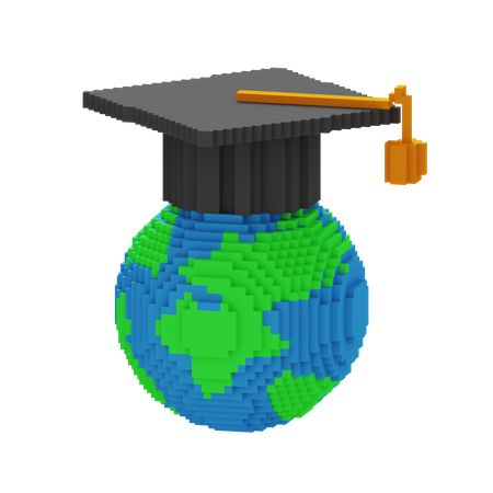 Graduación global  3D Icon