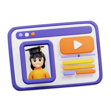 Graduación virtual  3D Icon