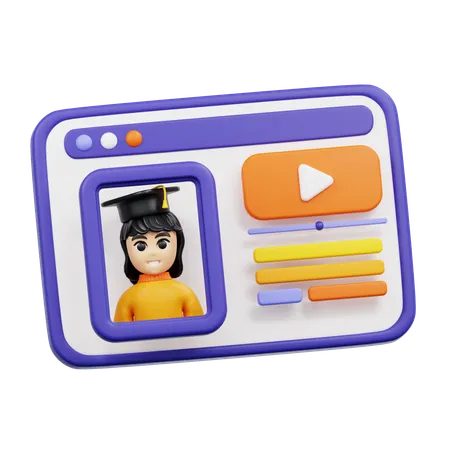 Graduación virtual  3D Icon