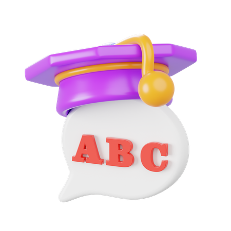Graduación y alfabeto  3D Icon