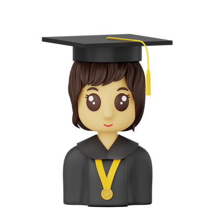 Garota de pós-graduação  3D Icon