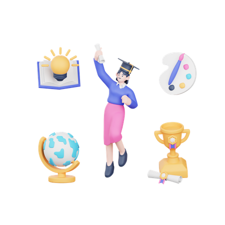 Graduate  3D Icon