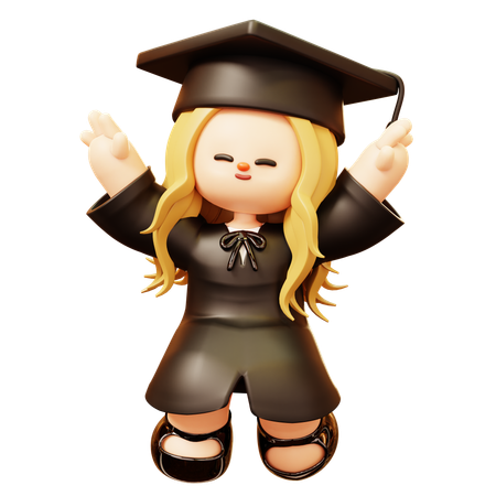 Graduate Cheering  3D Icon