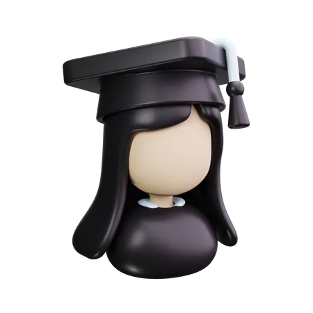 Graduate Girl  3D Icon