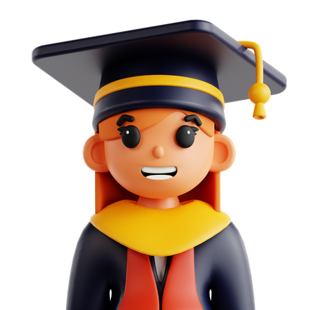 Graduate Girl  3D Icon