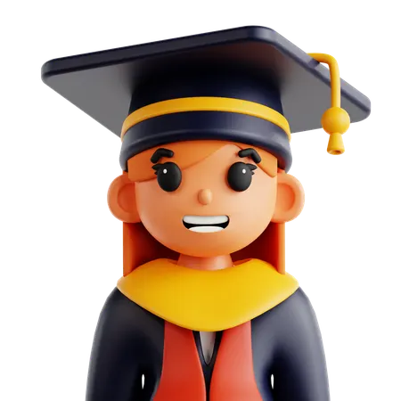 Graduate Girl  3D Icon