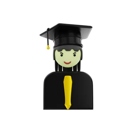 Graduate Girl  3D Illustration