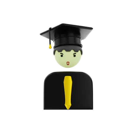 Graduate Male  3D Illustration