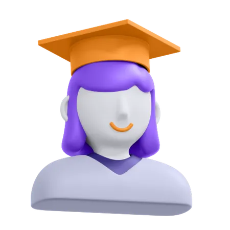 An Icon Of Graduation Student Female 3D Icon