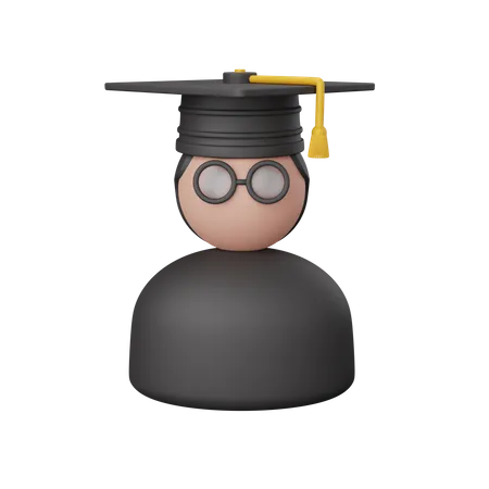 3 D Rendering Graduate Student Isolated Useful For Education Learning Knowledge School And Class 3D Icon