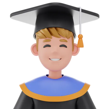 Graduate Student Man  3D Icon