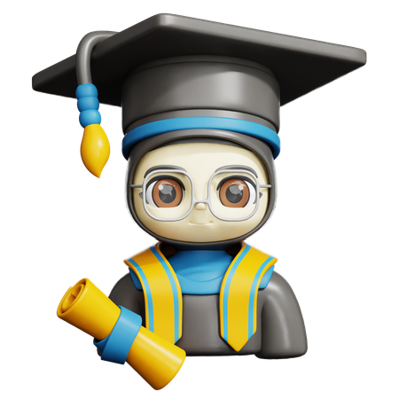 Graduate Student Woman  3D Icon