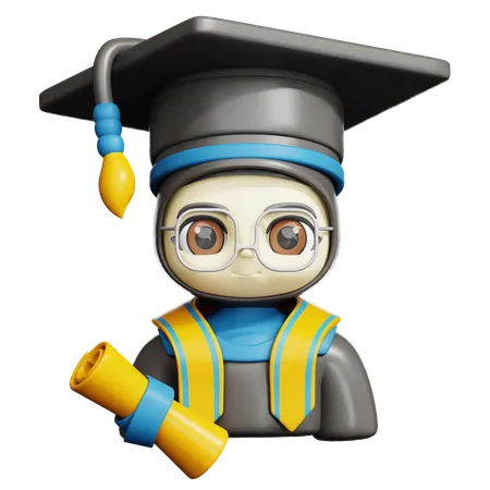 Graduate Student Woman  3D Icon