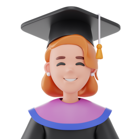 Graduate Student Women  3D Icon