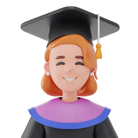 Graduate Student Women  3D Icon