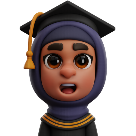 GRADUATE WOMAN STUDENT  3D Icon