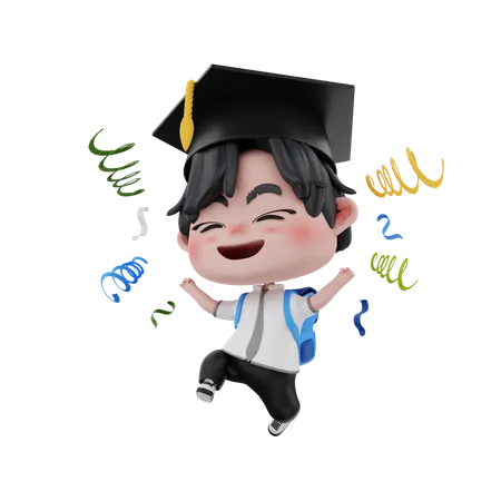 Graduated boy  3D Illustration