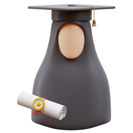 Graduated Female Student  3D Icon