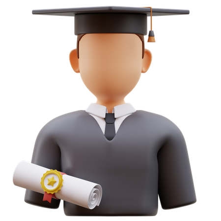 Graduated Male Student  3D Icon