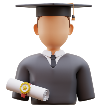 Graduated Male Student  3D Icon