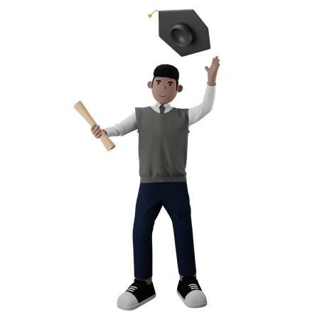 Graduated male student  3D Icon