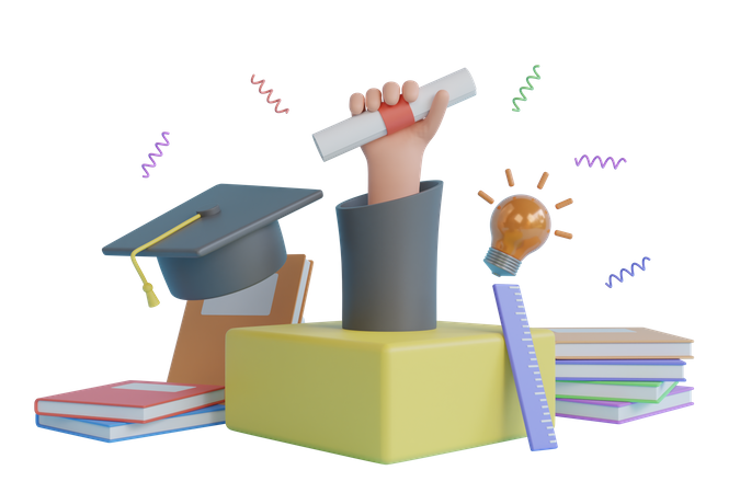 Graduation  3D Illustration