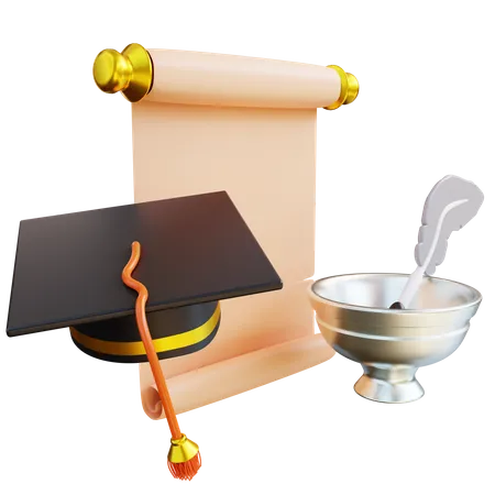 3 D Illustration Graduation Education 3D Icon