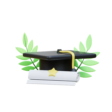3 D Graduation Hat Icon Illustration Object 3D Icon