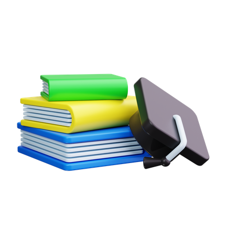 Graduation Books  3D Icon