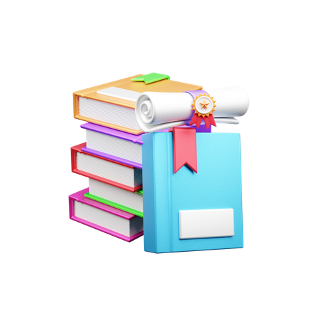 Graduation Books  3D Icon