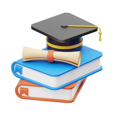 Graduation Books And Certificate  3D Icon