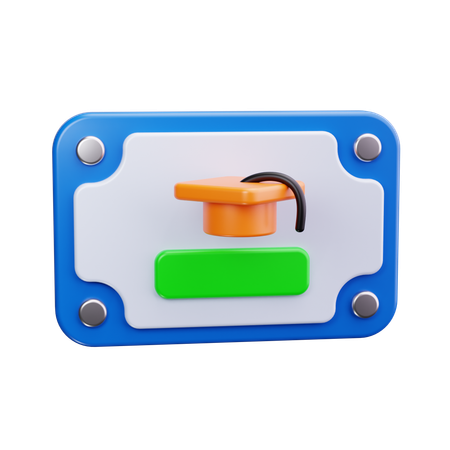 졸업 모자  3D Icon