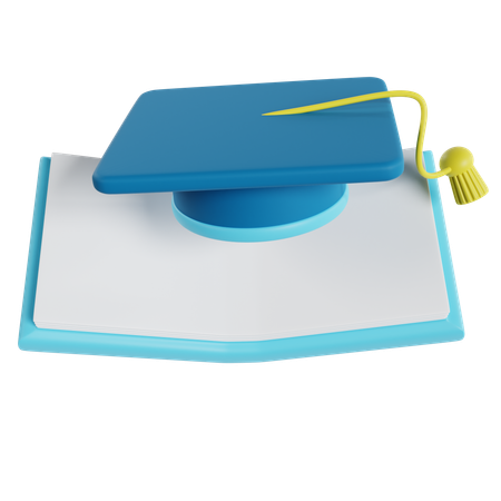 Graduation Cap And Book  3D Icon